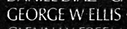 Ellis's name engraved in the Wall